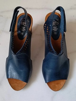 Sandalias Hee Piel Azul