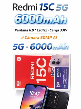 Xiaomi Redmi 15C 5G 6000mAh Negro (precintado)