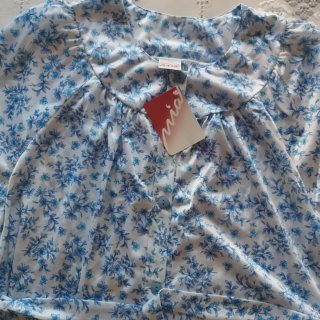 Bata de verano azul floral nueva azul