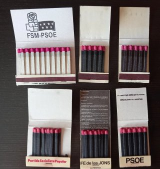 Scatole di fiammiferi dei partiti politici