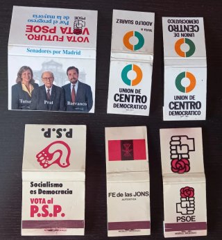 Scatole di fiammiferi dei partiti politici