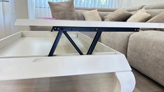 Mesa centro elevable blanca