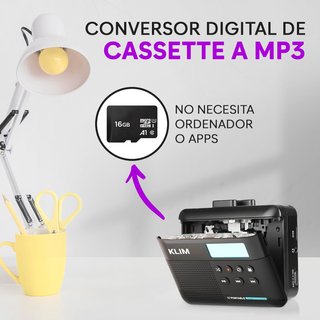 Reproductor Cassette KLIM K7 + Conversor MP3 NUEVO