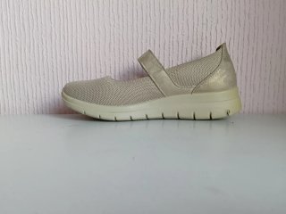 Zapatos confort merceditas beige y oro