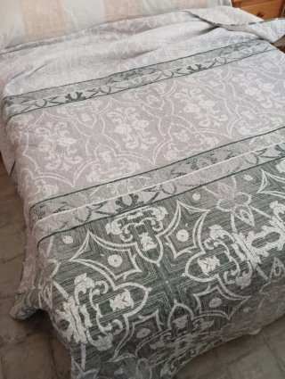 Colcha bouti 135/150 gris y verde