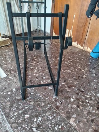 Soporte leña chimenea metal negro