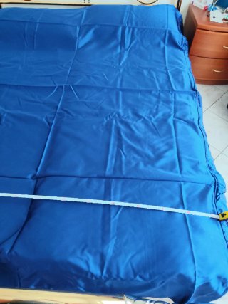 Copriletto Raso Vintage Blu con gonna balze