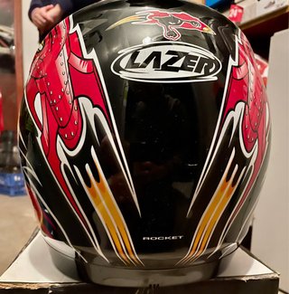 Casco Moto Lazer Rocket Negro Rojo
