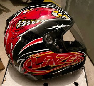 Casco Moto Lazer Rocket Negro Rojo
