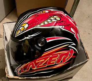 Casco Moto Lazer Rocket Negro Rojo