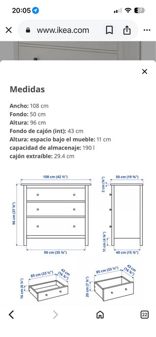 Cómoda Hennes Ikea Blanca
