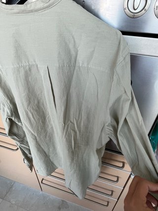 Camicia uomo collo coreana verde