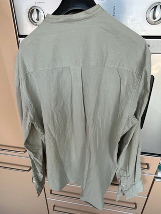 Camicia uomo collo coreana verde
