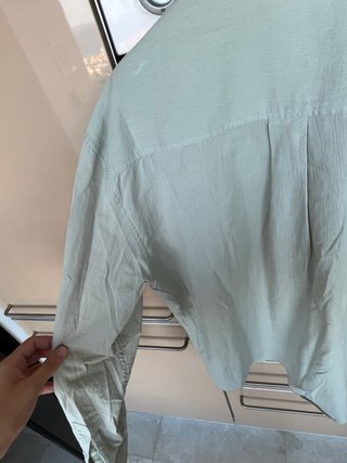Camicia uomo collo coreana verde