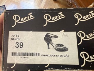 Zapatos de baile Reina negros con pedrería