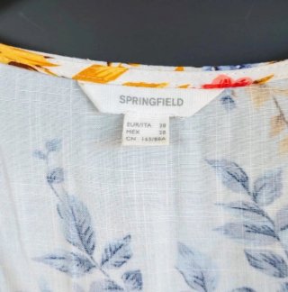 Springfield Talla M - Blusa floral viscosa nueva
