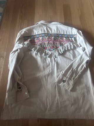 Cazadora Boho Beige Bordada
