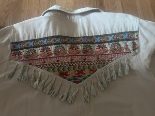Cazadora Boho Beige Bordada