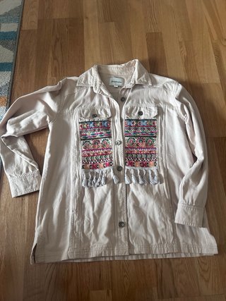 Cazadora Boho Beige Bordada