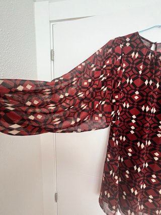 Vestido estampado geométrico manga larga
