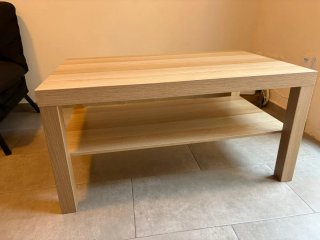 Mesa de centro de madera roble pigmento blanco