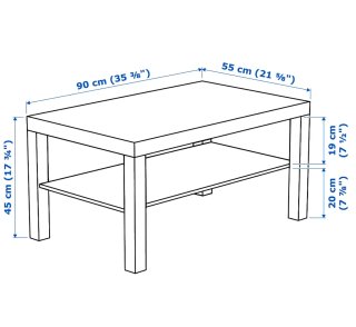 Mesa de centro de madera roble pigmento blanco