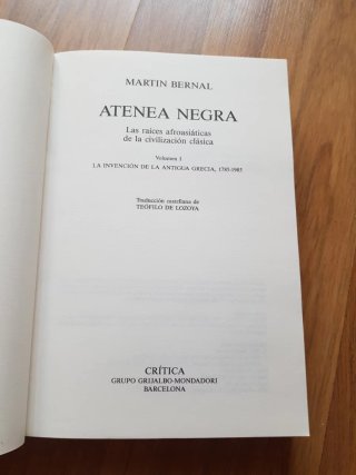 Atenea negra. Martin bernal. Antropología