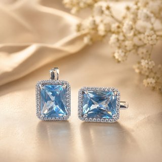 Pendientes Plata de Ley 925 Aguamarina