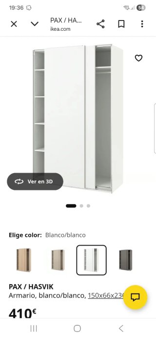 2 Armadi Bianchi Ikea 375 euro ciascuno