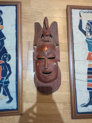 Lote Decoración Africana: Máscara y Cuadros