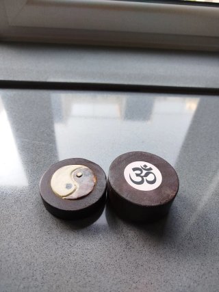 Cajita Madera Yin Yang Pintada Mano