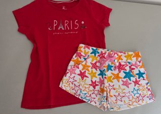 Lote 4 conjuntos: pantalones cortos y camisetas