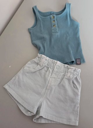 Lote 4 conjuntos: pantalones cortos y camisetas