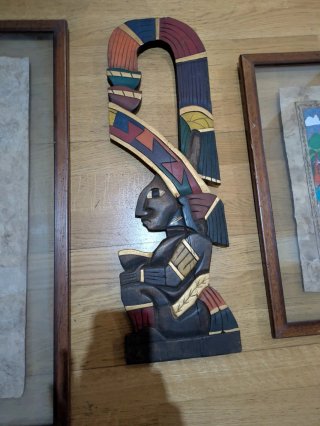 Lote Decoración Mexicana: 2 Láminas y Figura
