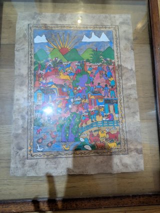 Lote Decoración Mexicana: 2 Láminas y Figura