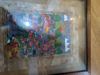 Lote Decoración Mexicana: 2 Láminas y Figura