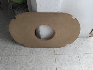 Tablero para mesa ovalado con hueco