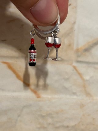 Orecchini Argento 925 Brindisi Calici e Vino