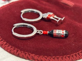 Orecchini Argento 925 Brindisi Calici e Vino
