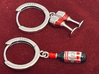 Orecchini Argento 925 Brindisi Calici e Vino