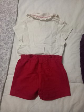 Conjunto Pili Carrera blanco y rojo