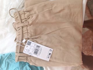 Pantalón recto Mango Talla M Beige