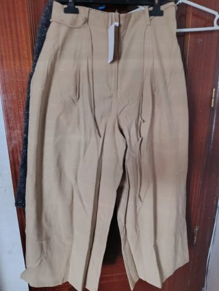 Pantalón recto Mango Talla M Beige