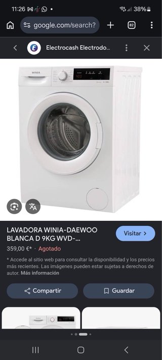 Lavadora Daewoo Blanca 8kg A+++ 1200 rpm
