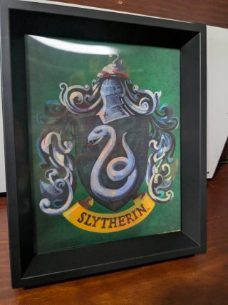 Cuadro 3D Oficial Slytherin Enmarcado