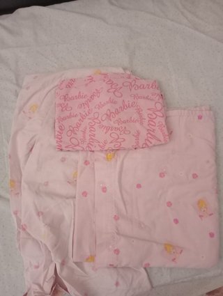 Juego de sábanas Barbie rosa