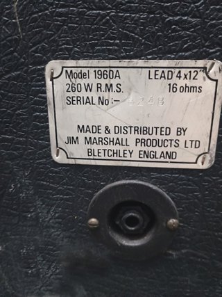 Pantalla Guitarra Marshall JCM 800 Vintage