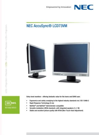 Monitor NEC Accusync LCD 73MV  17"