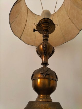Abajur Vintage Metal Séc. XX Bege/Dourado