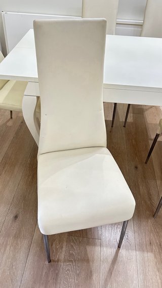 Juego 6 Sillas Comedor Salón Piel Blanca
